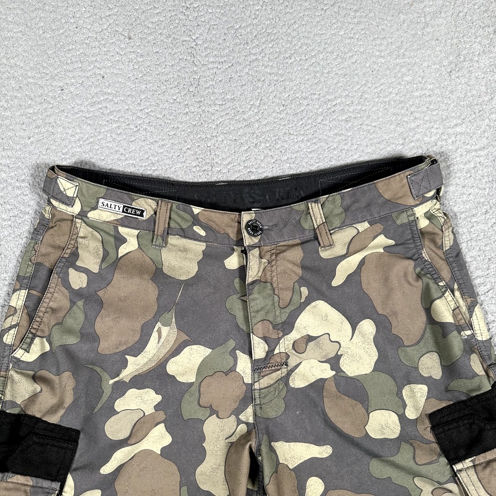 Salty Crew Shorts Mens 31 Green Hybrid Cargo Quick Dry Casual Preppy Fishing - Picture 2 of 15